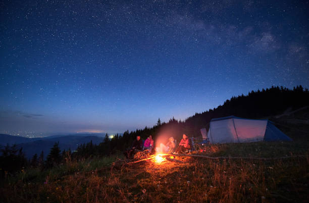 istock Family camp in mountains. 1478372553