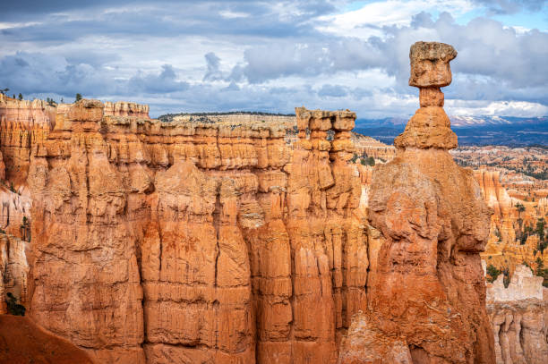 Beautiful mountain landscape. Famous Thor's Hammer hoodoo. Bryce Canyon National Park, Utah, USA