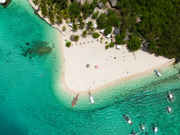 istock Seascape with tropical island. 1478374493