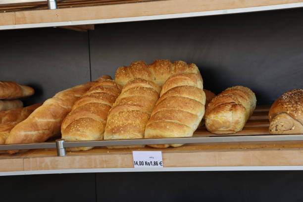 istock Fresh bread on a shop counter in Croatia 1478376386