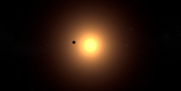 Habitable hypothetical exoplanet Toi 700 D orbiting front a red star