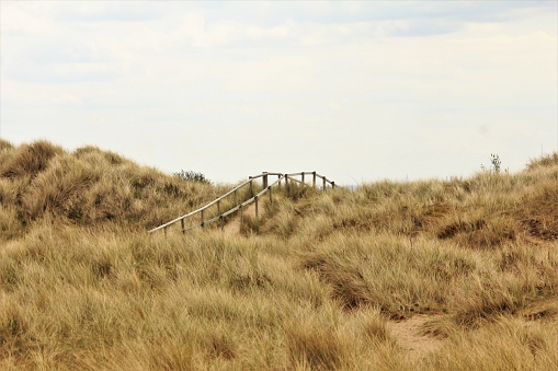 Sand dunes at Talacre beach in North Wales