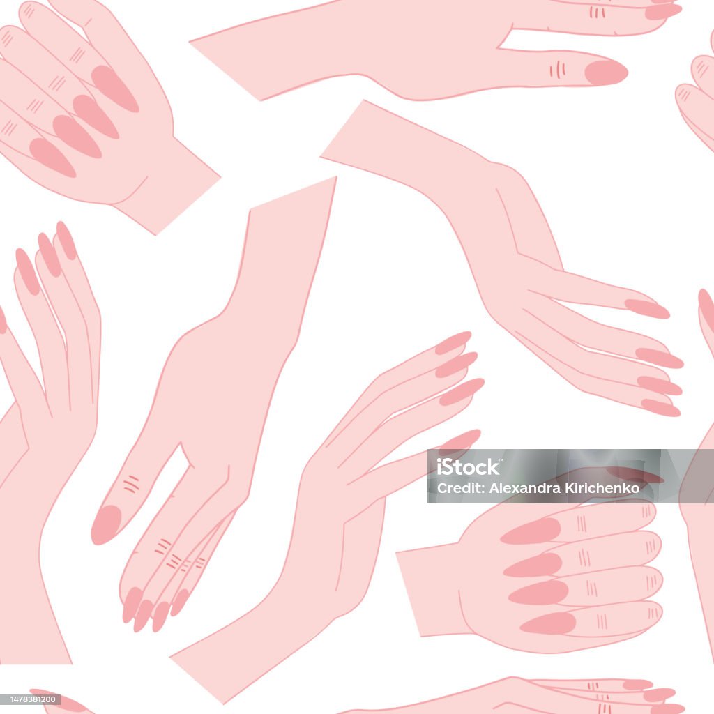 Adult Hand Pattern Different Woman Hands Pattern Stock Illustration - Download Image Now ...