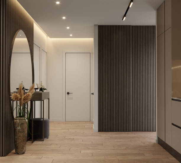 istock Modern home interior design. Modern apartment entrance or hallway. 1478381901
