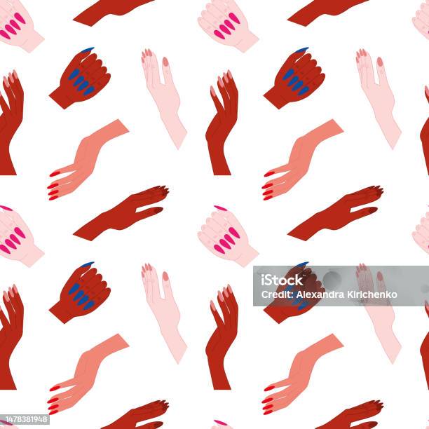 Adult Hand Pattern Vector Hands Pattern Stock Illustration - Download Image Now - Abstract ...