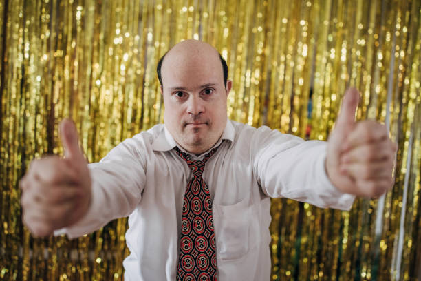 Portrait of a man with Down syndrome