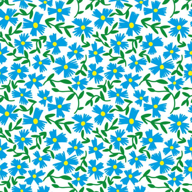 Vector illustration of Cornflower millefleur pattern