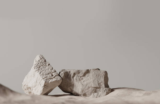 istock 3D background. Podium, stone display. Beige luxury backdrop with desert sand. Minimal pedestal for beauty, cosmetic product presentation. Dune mockup with sun shadow. Summer template, studio 3d render 1478384539