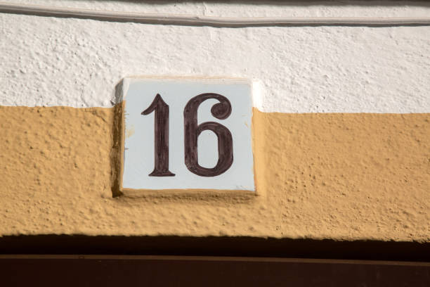 istock Number Sixteen on Building Facade 1478386981