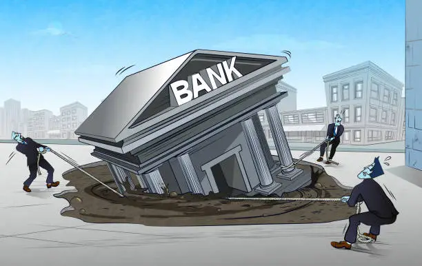 Vector illustration of Banking Crisis