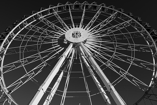 Stuttgart, Germany – October 24, 2021: A ferris wheel at Schlossplatz Stuttgart in Baden-Wurttemberg Germany