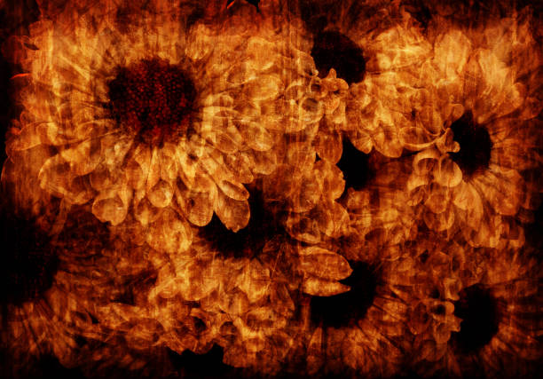 Vintage Grunge Style Background With Flowers