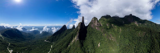 istock Postcard panoramic natural mountain range view seen from above with clouds forming 1478391040