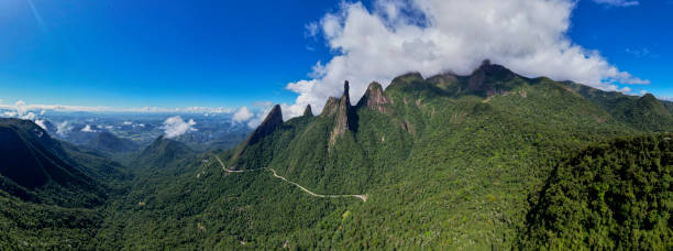 istock Postcard panoramic natural mountain range view seen from above with clouds forming 1478391043