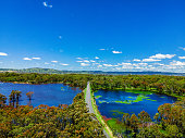 Aerial view of a lake in Emmaville, NSW, Australia, taken with a DJI Mavic Air Drone