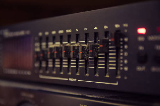 istock Selective focus closeup of dusty graphic equalizer control on an audio system 1478392621