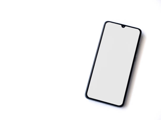 istock Black mobile smartphone mockup on a white background 1478392750