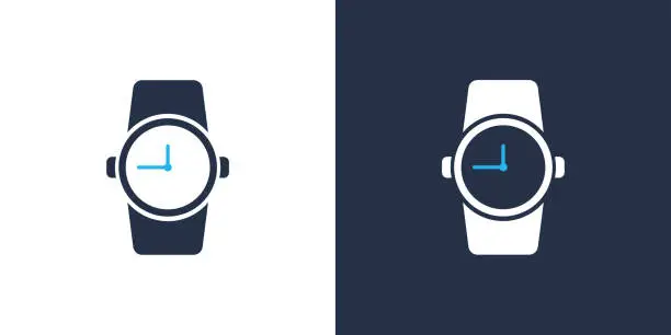 Vector illustration of Hand watch icon. Solid icon vector illustration. For website design, logo, app, template, ui, etc.