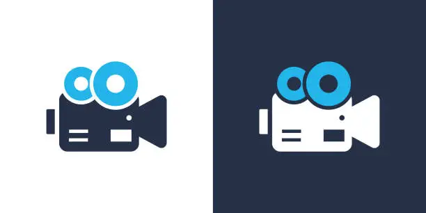 Vector illustration of Video camera icon. Solid icon vector illustration. For website design, logo, app, template, ui, etc.