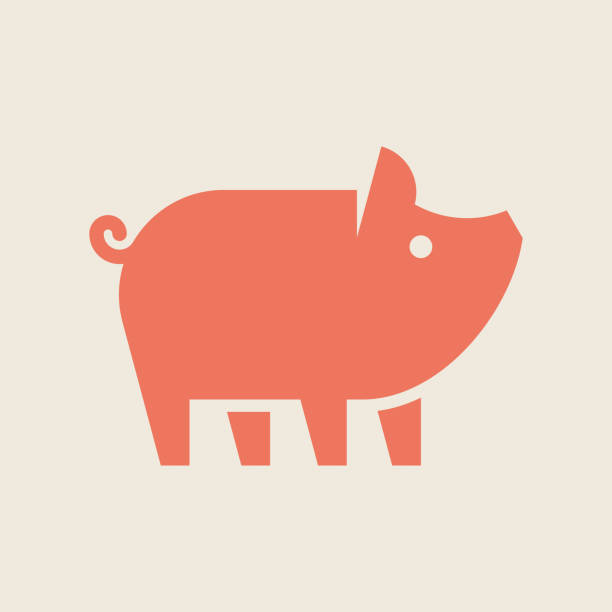 schweine-logo - pig stock-grafiken, -clipart, -cartoons und -symbole