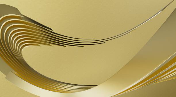 istock 3D render of a golden stripe wavy lines for background or wallpaper 1478397705