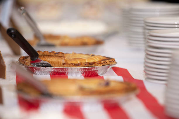 istock Closeup of a white banquet table 1478397783