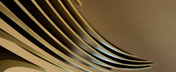 istock Abstract image with curved elements in golden colors 1478397867