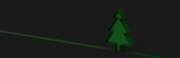 istock Illustration of a minimalistic 3d Christmas tree on a black background 1478399521
