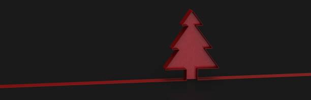 istock Illustration of a minimalistic 3d Christmas tree on a black background 1478399547