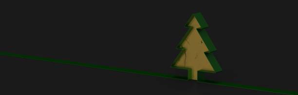 istock Illustration of a minimalistic 3d Christmas tree on a black background 1478399592