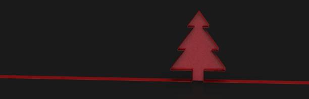 istock Illustration of a minimalistic 3d Christmas tree on a black background 1478399594