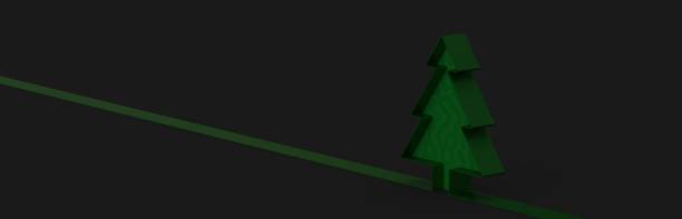 istock Illustration of a minimalistic 3d Christmas tree on a black background 1478399647