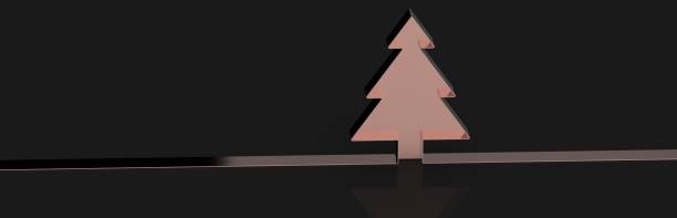 istock Illustration of a minimalistic 3d Christmas tree on a black background 1478399660