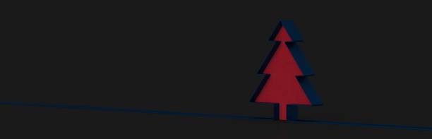 istock Illustration of a minimalistic 3d Christmas tree on a black background 1478399676