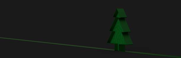 istock Illustration of a minimalistic 3d Christmas tree on a black background 1478399693