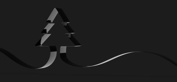 istock Illustration of a minimalistic 3d Christmas tree on a black background 1478399734