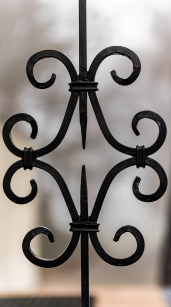 istock Selective focus shot of a wrought iron lattice pattern 1478403233
