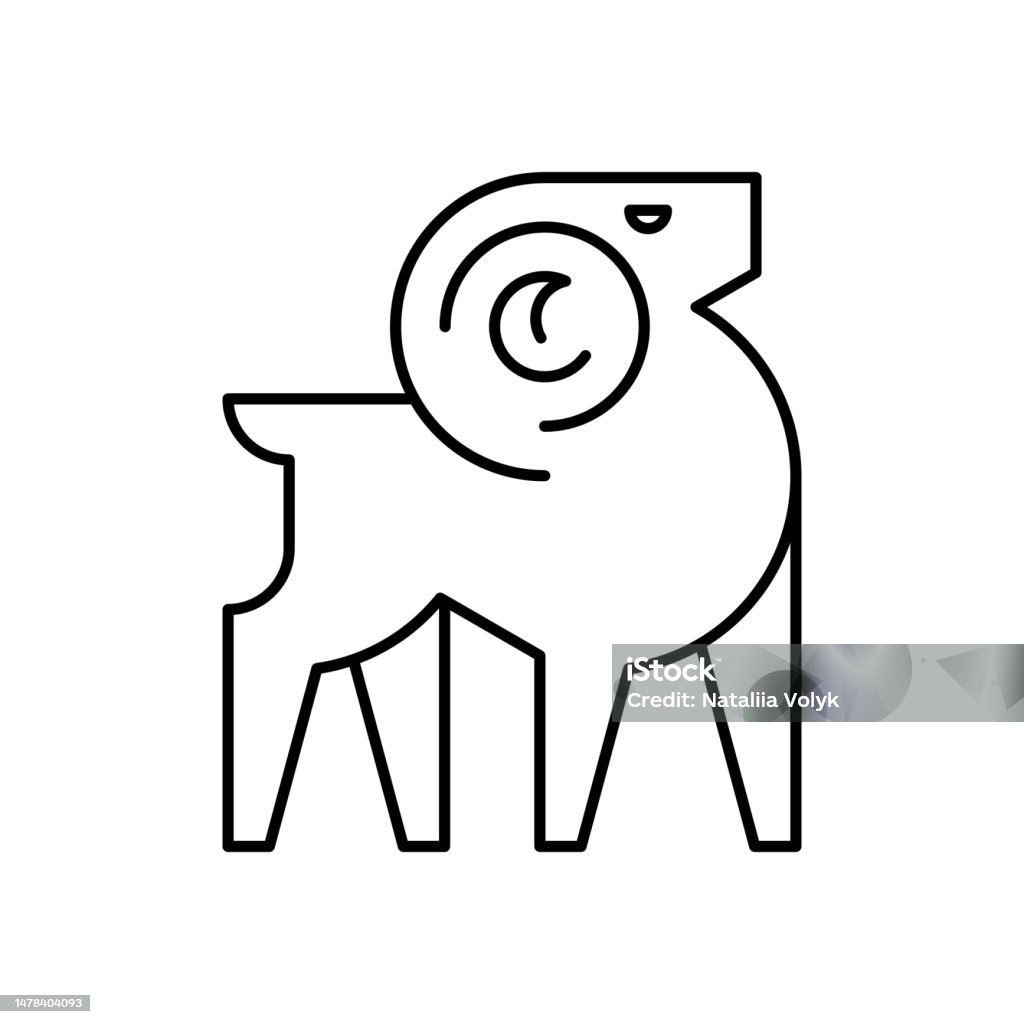 Simple Ram Animal Icon Ram Stock Illustration - Download Image Now - Animal, Animal Body Part ...
