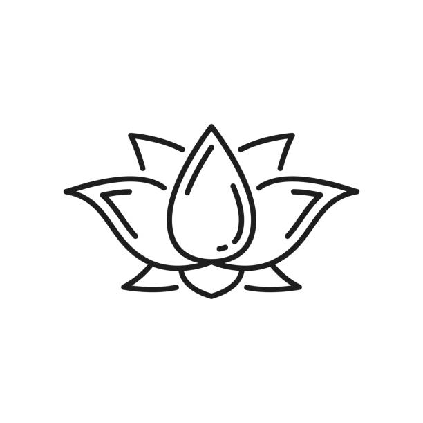 Buddhism religion lotus symbol, Buddhist icon Buddhism religion lotus symbol, Buddhist sign of meditation and Zen, vector icon. Tibetan Buddhism Dharma and spiritual enlightenment or chakra symbol of lotus Padma flower dharma chakra stock illustrations