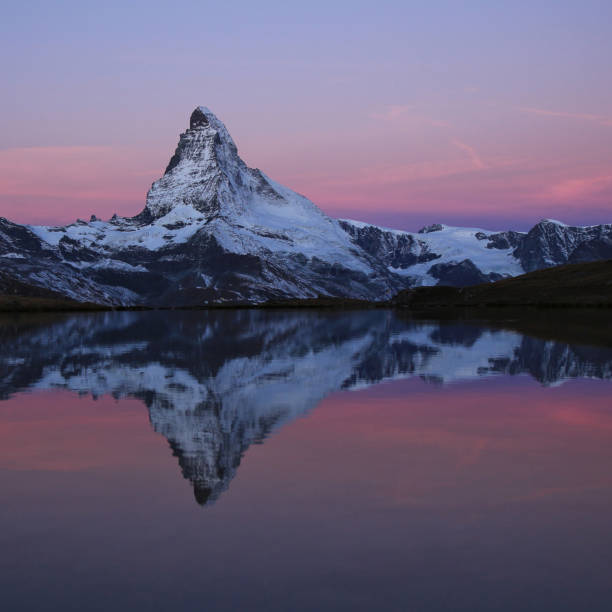 istock Majestic Matterhorn reflecting in Lake Stellisee. 1478410849