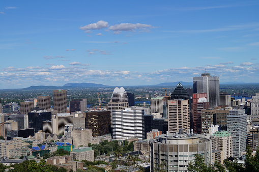 montreal, Canada – January 05, 2021: Beautiful  High Skyline of Montreal Canada