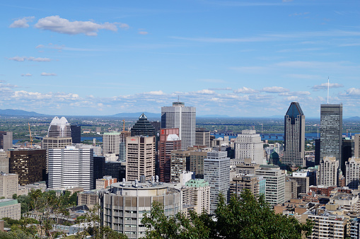 montreal, Canada – January 05, 2021: Beautiful  High Skyline of Montreal Canada
