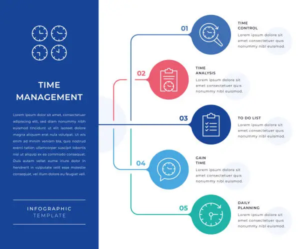 Vector illustration of Time Management Infographic Design