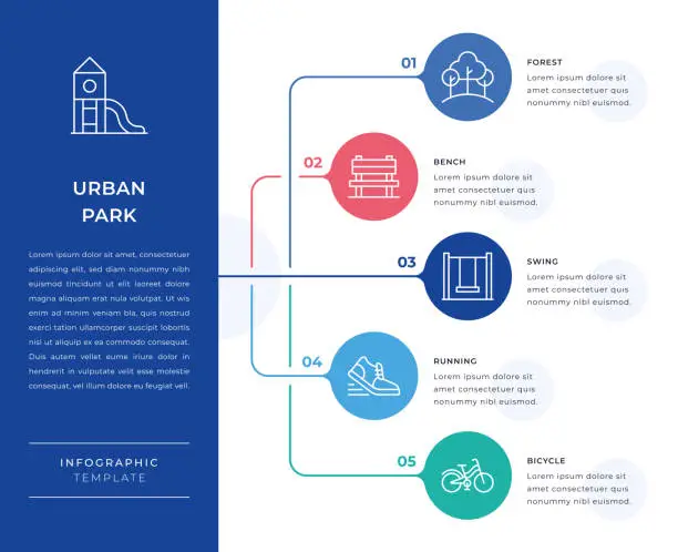Vector illustration of Urban Park Infographic Design