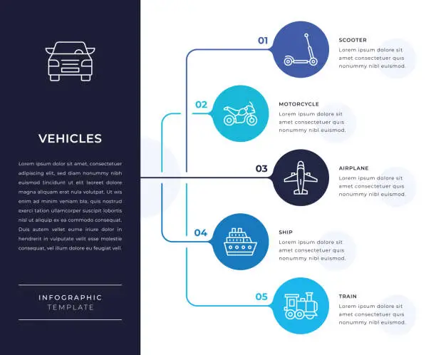 Vector illustration of Vehicles Infographic Design