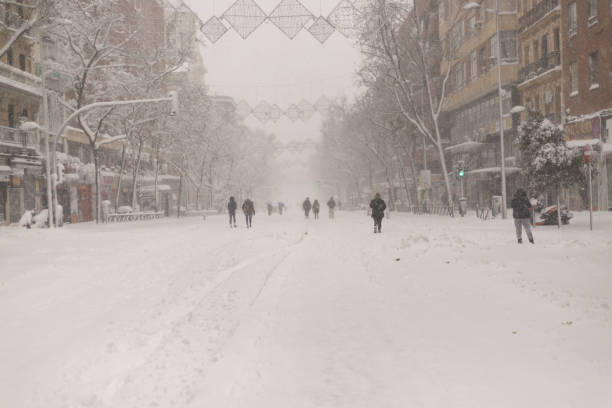 istock Snowy streets in Madrid, Spain in 2021 1478418281