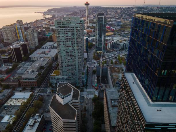 istock Vibrant cityscape illuminated by the setting sun, Seattle, Washington 1478421411