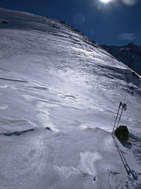 Snowy slope stock photo