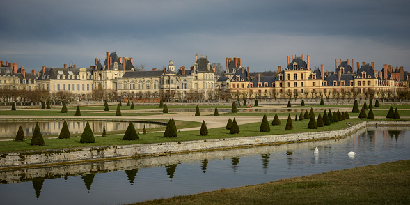 View on the castle of Fontainebleau in France which owned to the world heritage of Unesco