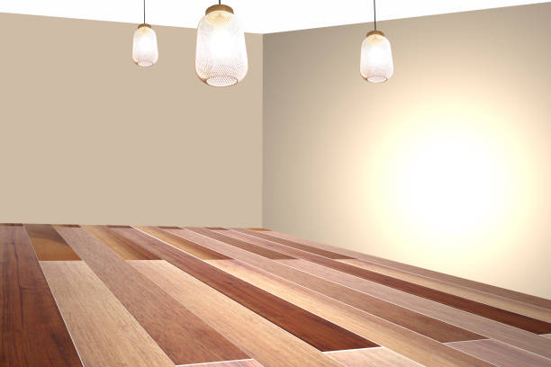 istock Empty apartment  Solid wood parquet floor  Illuminated pendant lamps 1478423545